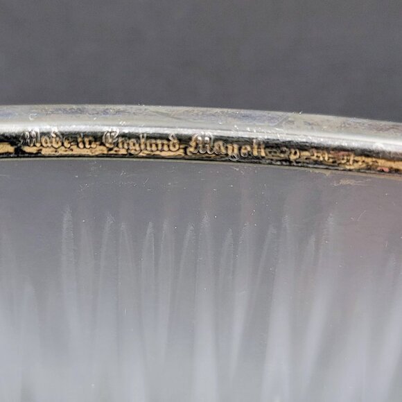 Vintage Crystal Heavy Cut Glass Bowl Rimmed With Silver Made In England Read - Picture 5 of 8